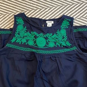 J. Crew dress - navy with green embroidery